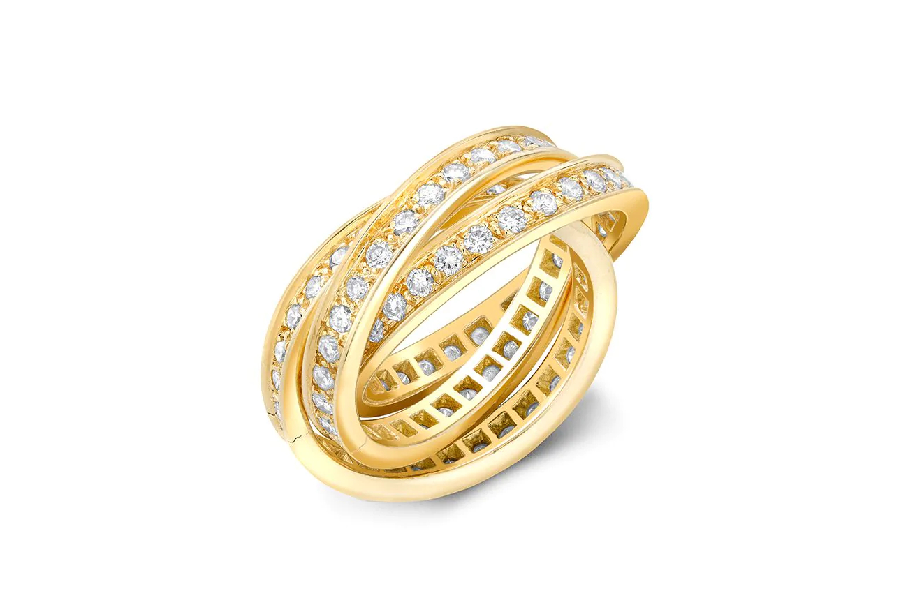 Cartier 1961 18kt yellow gold Present Day Trinity diamond ring